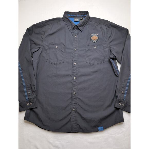 Harley Davidson 115 Years Men's Long Sleeve Button Down - Tall XXL Motorcycle - Picture 3 of 10